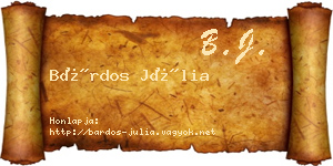 Bárdos Júlia névjegykártya