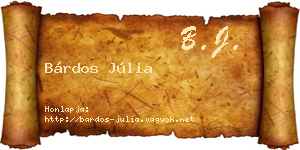 Bárdos Júlia névjegykártya